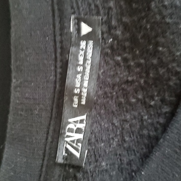 Zara Casual Black Sweatshirt mini Dress with pockets  Size S - Picture 6 of 8